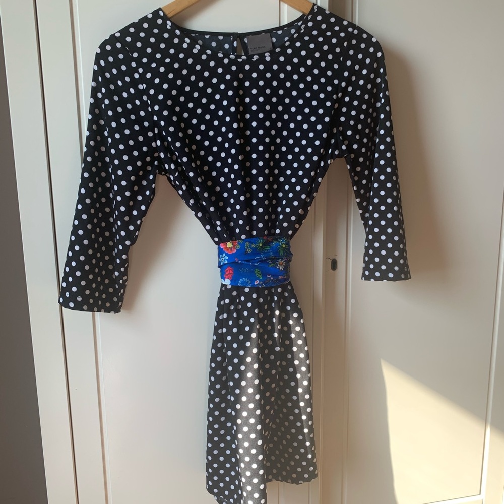 Black and white polkadot dress